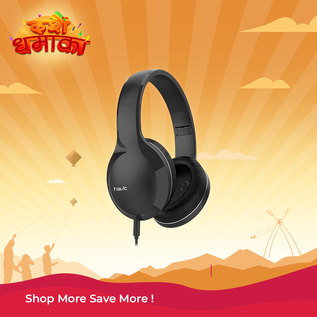 Havit H100D Wired Foldable Headphone With Mic