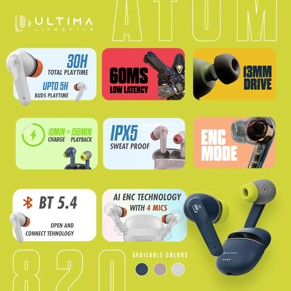 Ultima Atom 820 Wireless Earbuds