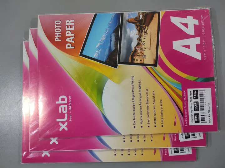 X-Lab A4 Photo Paper for Brother, Canon, HP & Epson Printers - 20 Pcs