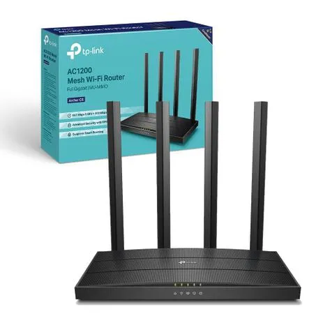 TP-Link Archer C6 AC1200 Dual Band WiFi Router - 5 Gigabit Ports, MU-MIMO