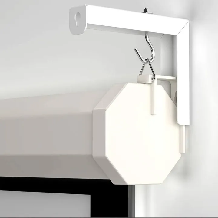 Projector Screen Wall/Ceiling Mount L-Brackets - 60kg Capacity, White