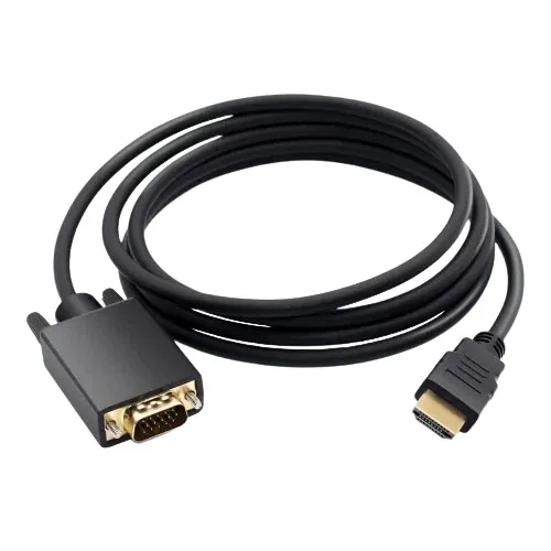 HDMI To VGA Cable 1.5 Meter Compatible With Laptops, Desktops To Projectors, Monitors Black Cable