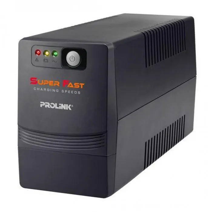 Prolink 650VA Interactive UPS with AVR & Fast Charging - Black