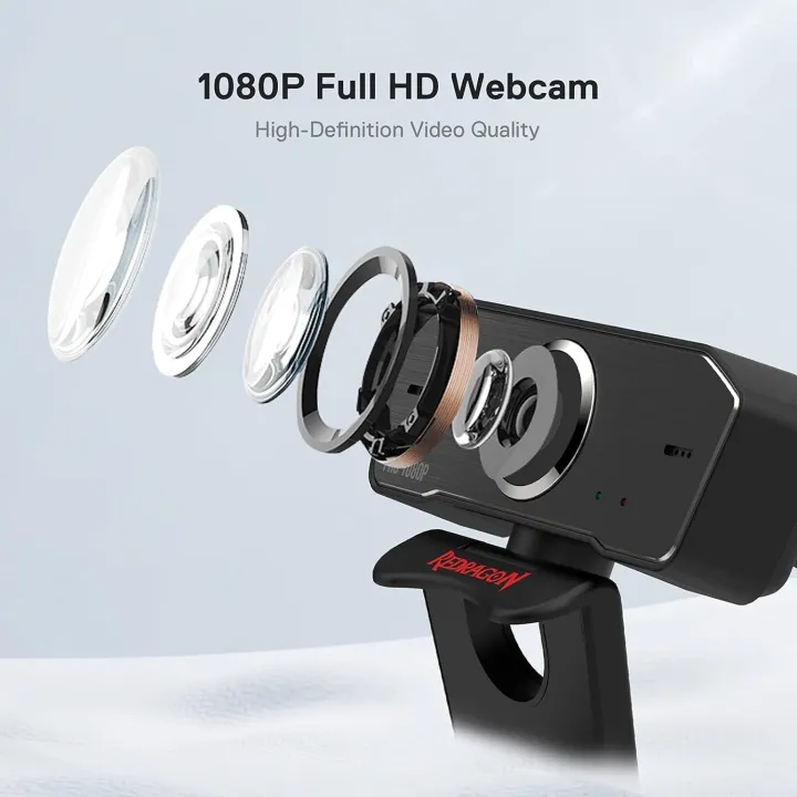 Redragon GW800 1080P USB Webcam with Dual Microphone