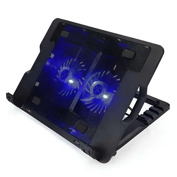 Dual Fan Laptop Cooling Pad USB Powered - Black