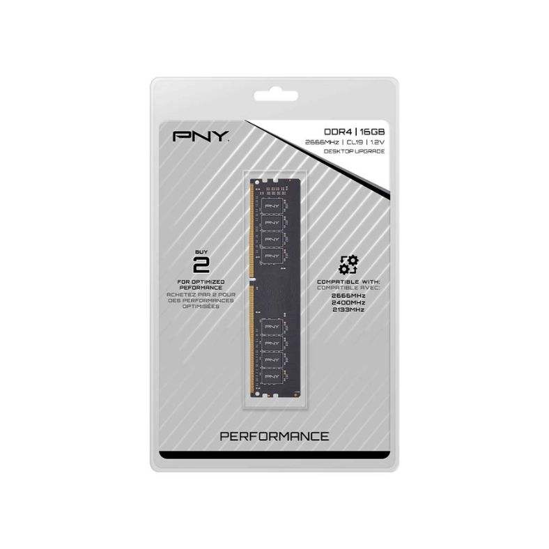 PNY 16GB DDR4 3200MHz CL16 Desktop RAM, 1.35V, 2-Year Warranty