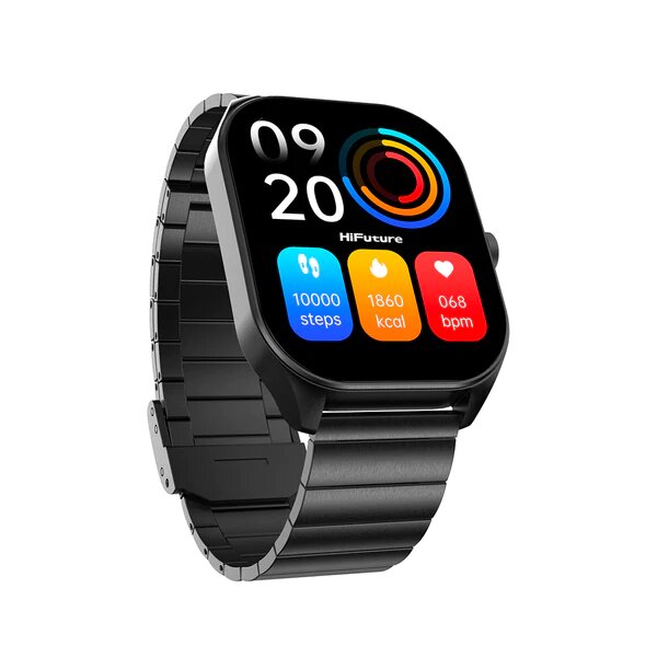 HiFuture Apex Smart Watch | Stainless Steel | Wireless Calling | 2.04 Inch Amoled Display | IP68 Water Resistant | 7 Days Battery Life | LanizHub