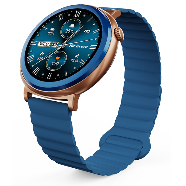 HiFuture Aurora Smartwatch | 1.43? Amoled Display | Wireless Calling | Upto 10 Days Battery Backup | IP68 Water Resistant | Magnetic Strap | Powered By Syntra AI | Everyday Health Tracker | Sleep Monitor | 170+ Sports Mode