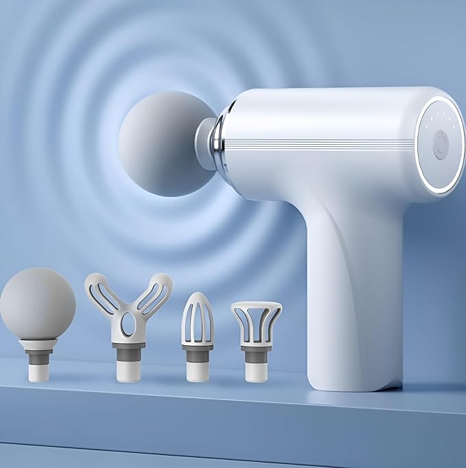 Mini Portable Deep Tissue Massage Gun with 4 Heads