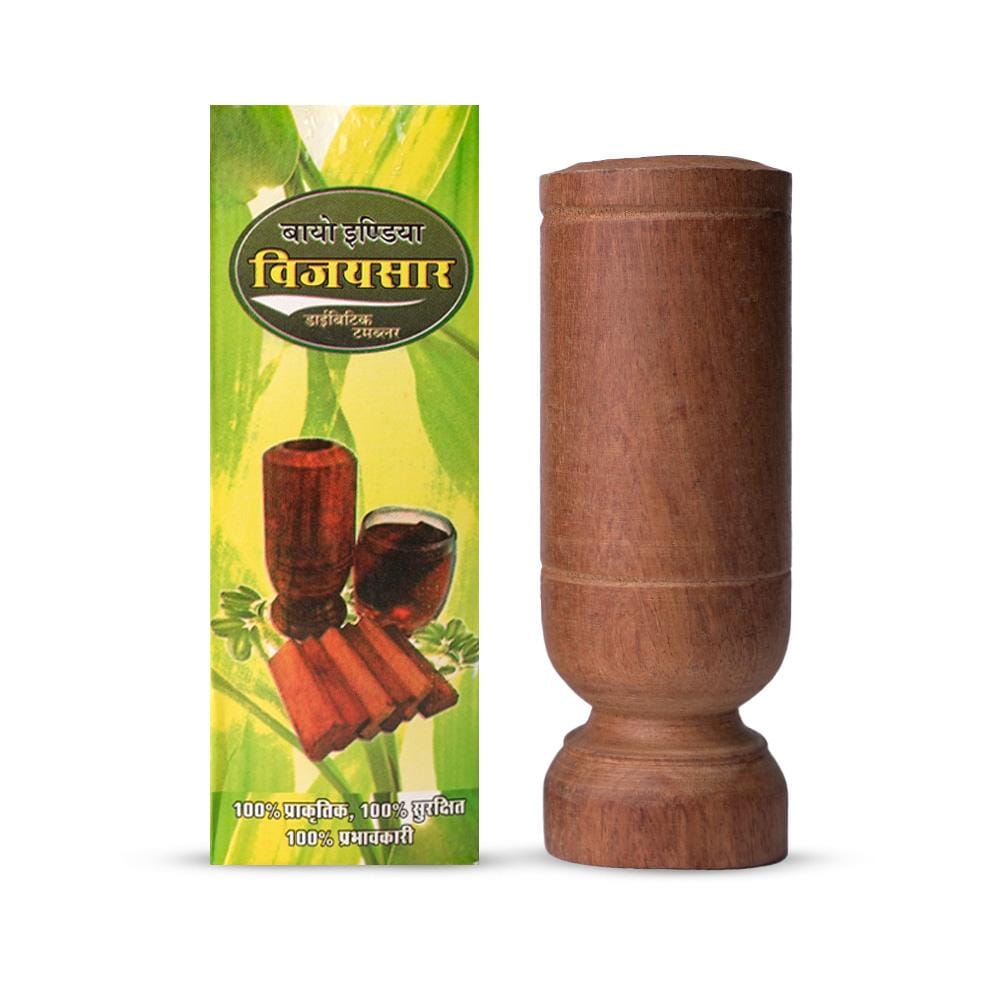 Vijaysar Wooden Tumbler for Sugar Control - 60ml