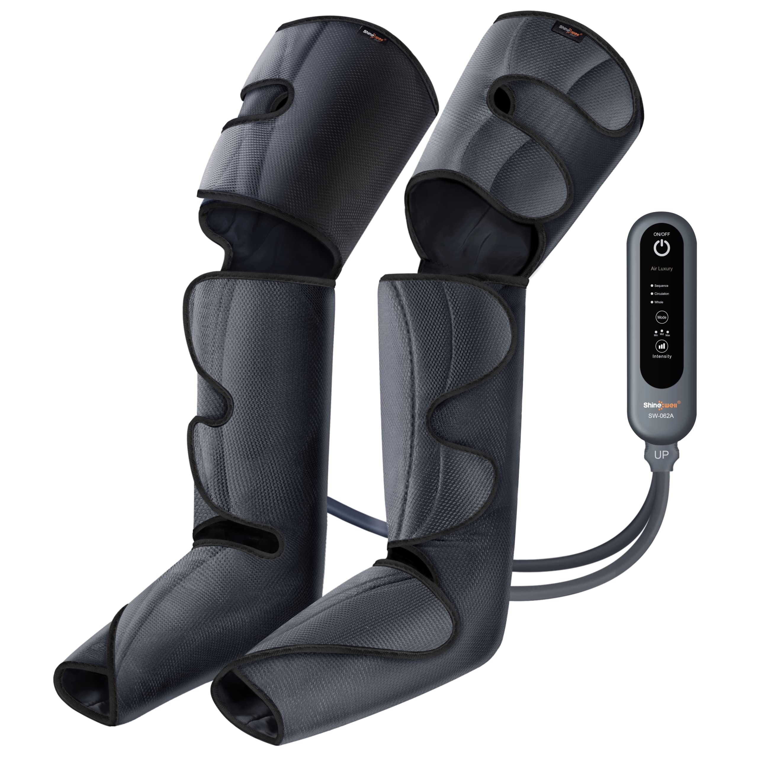 Air Compression Leg Massager with Handheld Controller - 2 Modes, 3 Intensities