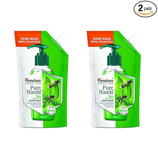 Himalaya Pure Hands Tulsi Purifying Hand Wash Refill - 750ml Pack of 2