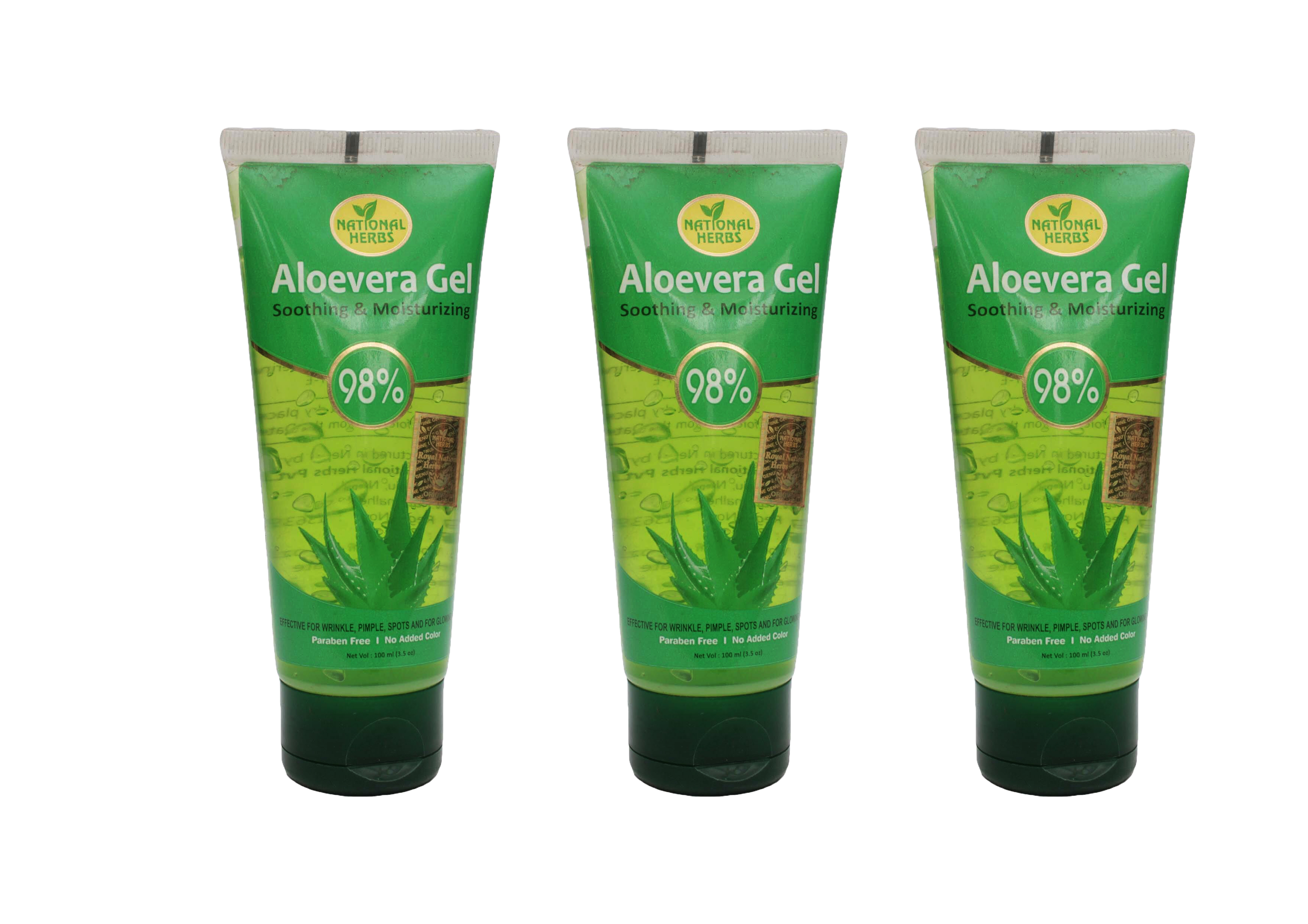 National Herbs Alovera Gel Soothing And Moisturizing - 100Ml (Pack of 3)