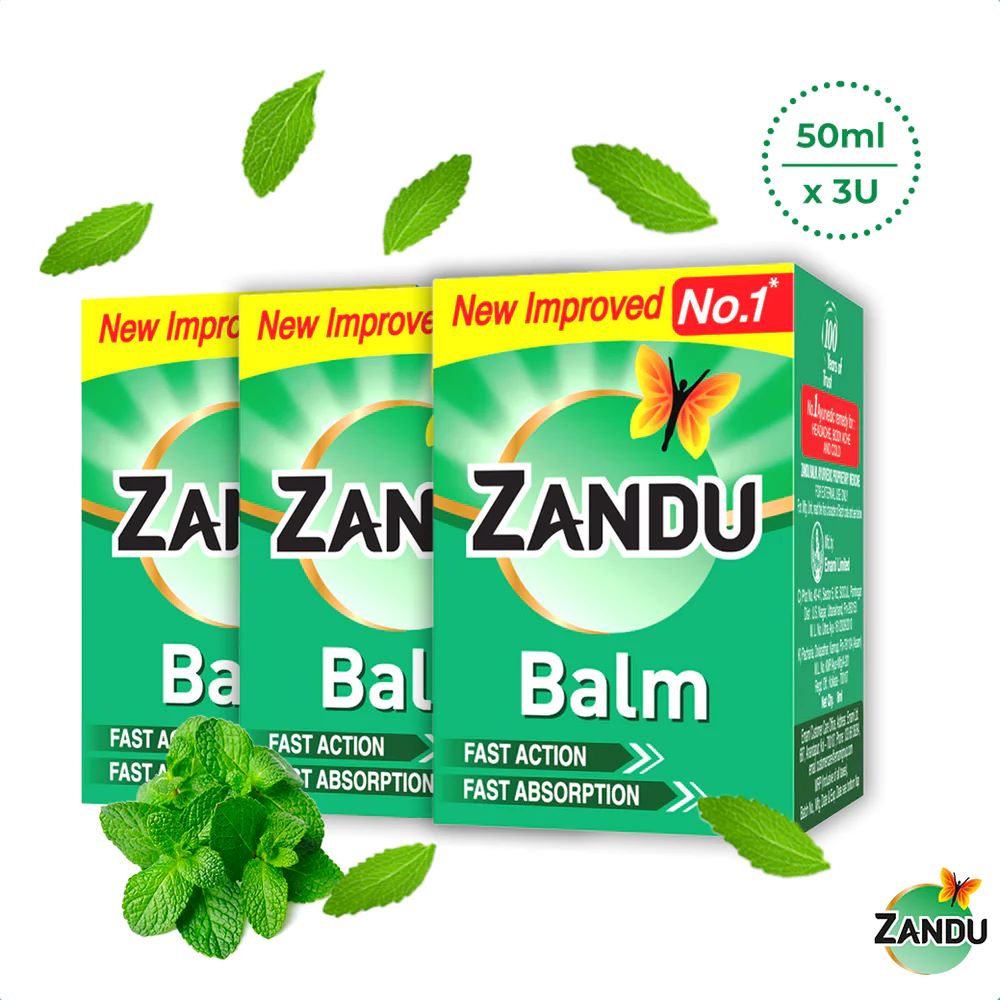 Zandu Balm Natural Pain Relief Balm - Pack of 3