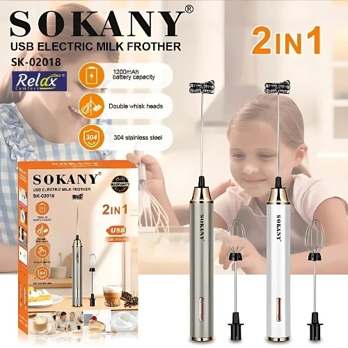 Sokany 2 in 1 USB Rechargeable Milk Frother