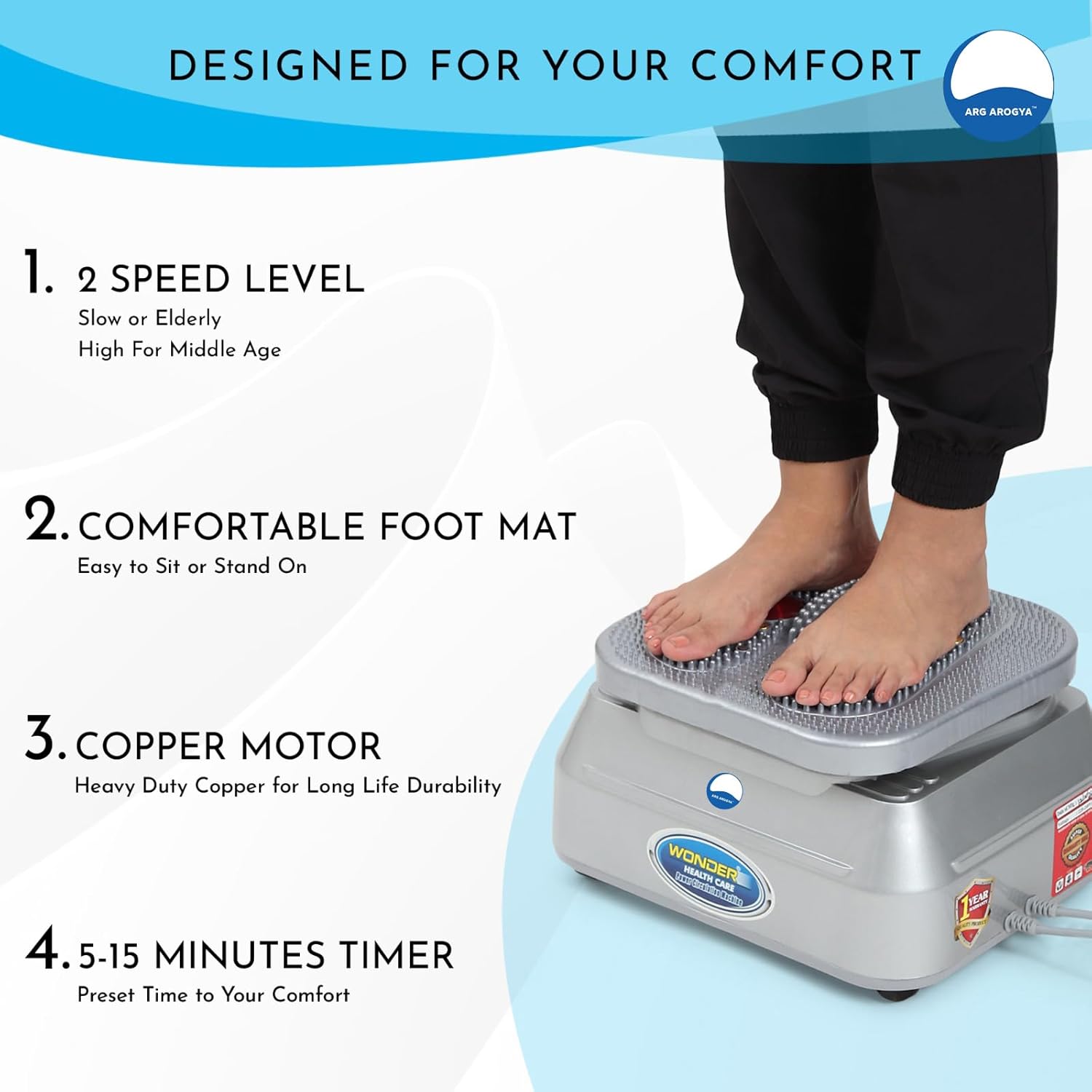 Acs Oxygen & Blood Circulation Massager Machine Deluxe - Silver/Red