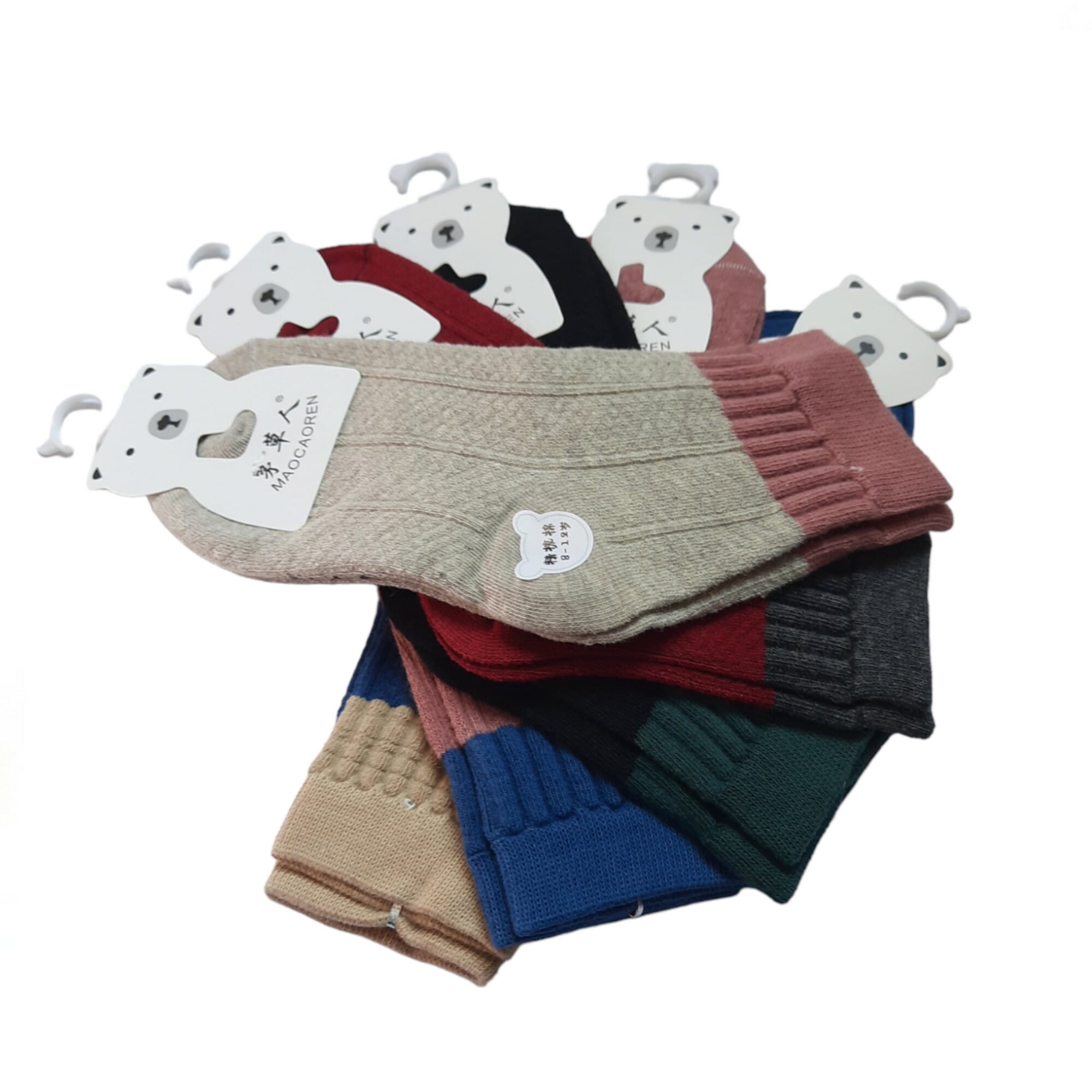 5 Pairs Sets, 8-12 Yrs Korean Cute Stripe Print Girls And Boys Multicolor Socks - One Size