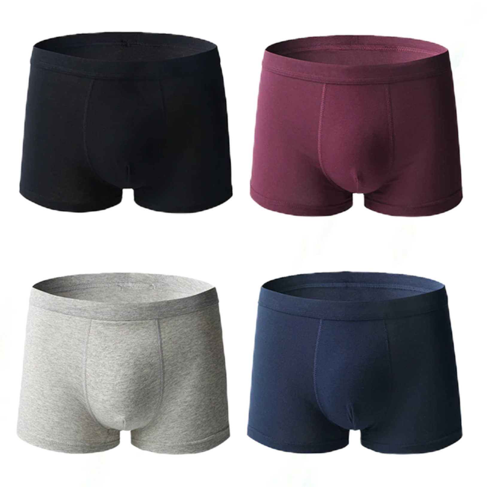 Breathable Comfort Plain Boxers Underwear For Men - (Pack Of 4)