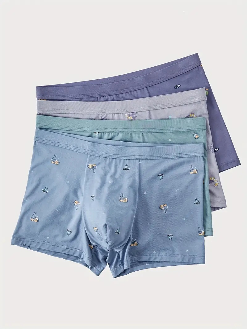  Men's Comfortable And Breathable Short Boxers Underwear (Pack Of 3Pcs)