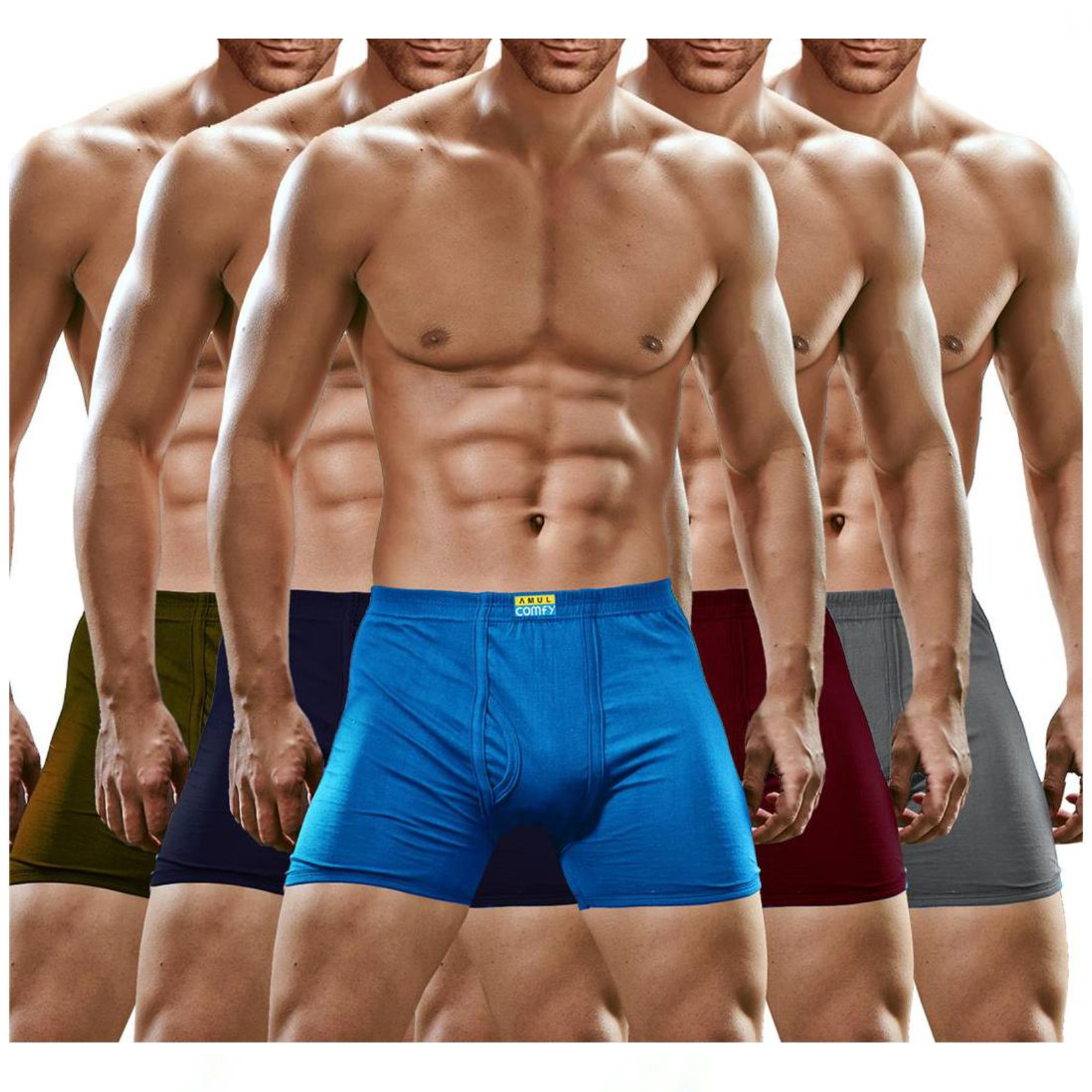 Amul Comfy 100% Cotton Men's Trunks Briefs Boxers Underwear - Pack Of 5