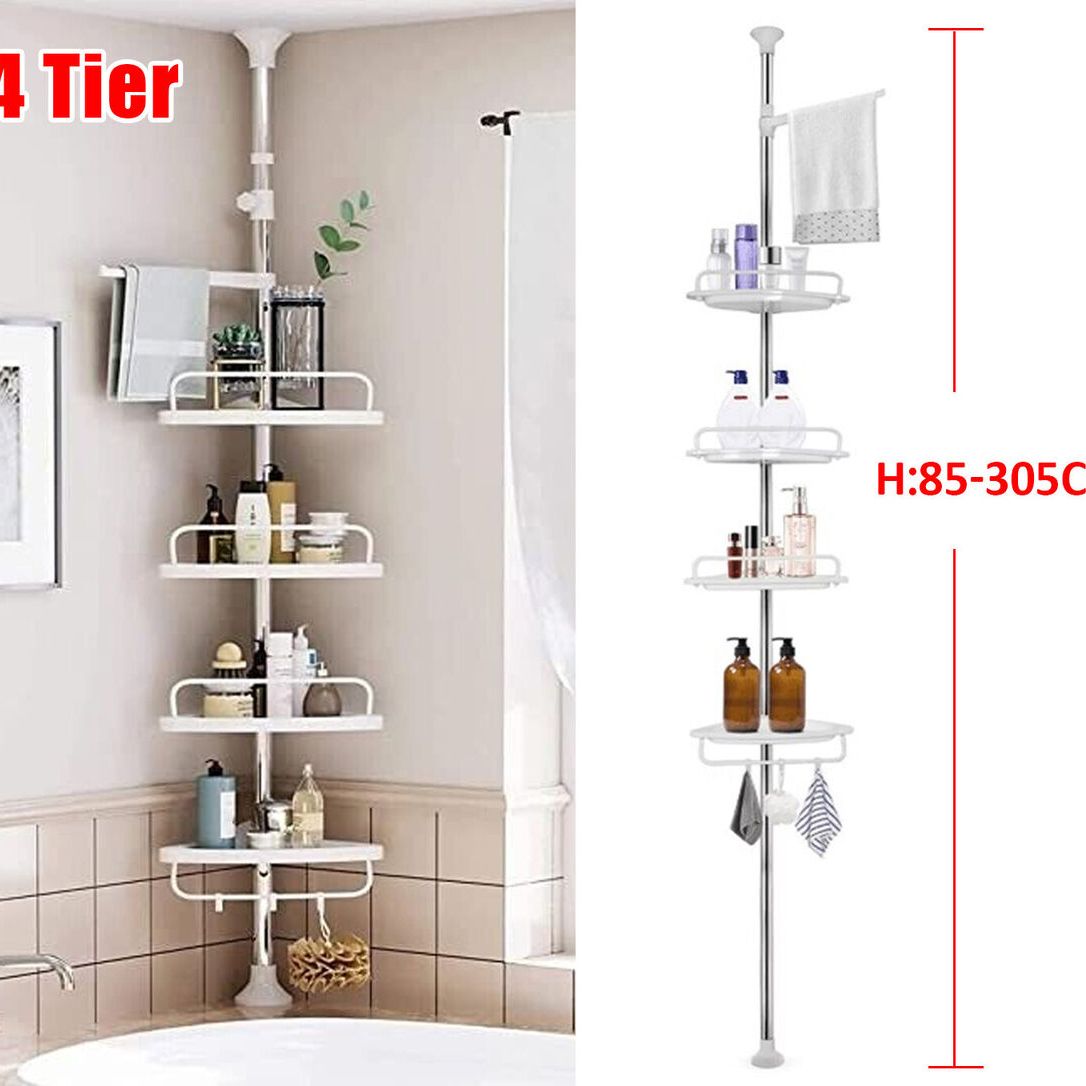 4-Tier Telescopic Shower Corner Shelf