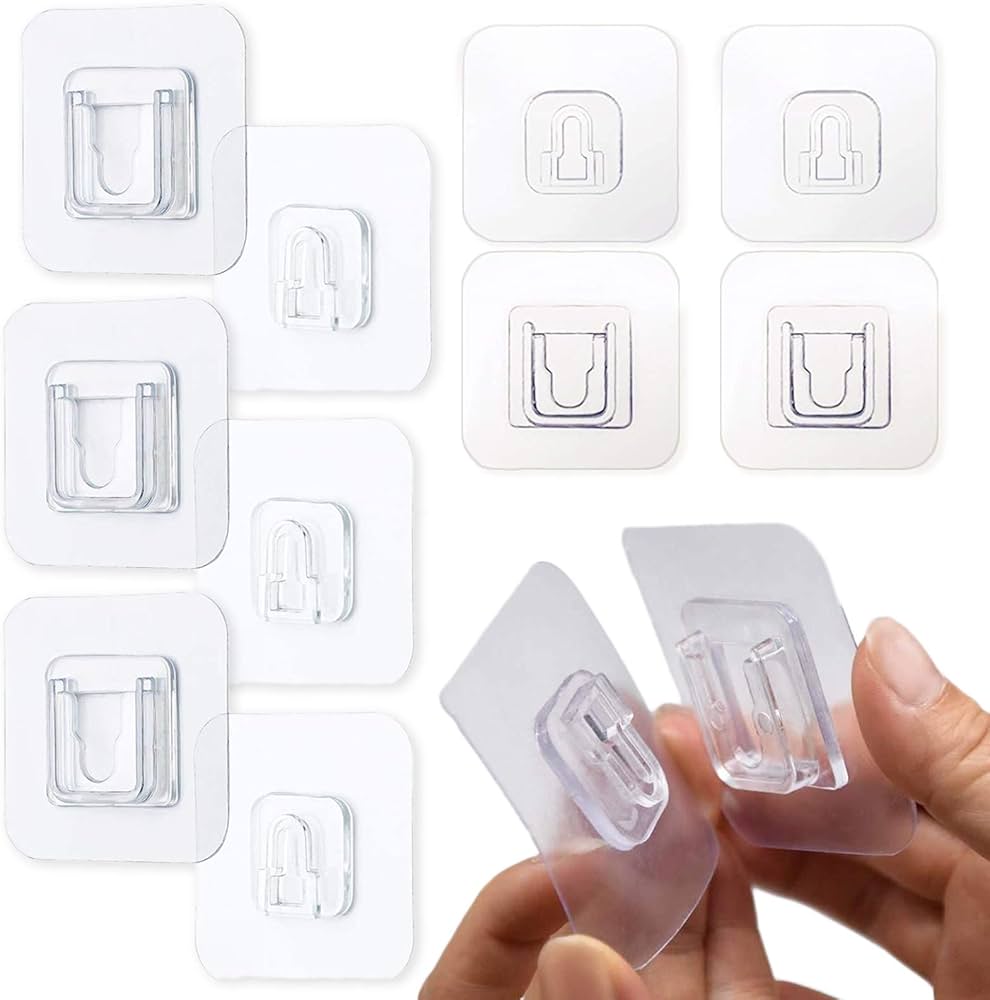 Transparent Heavy-Duty Adhesive Wall Hooks – Water-Resistant 3kg Hooks, 5 Pairs