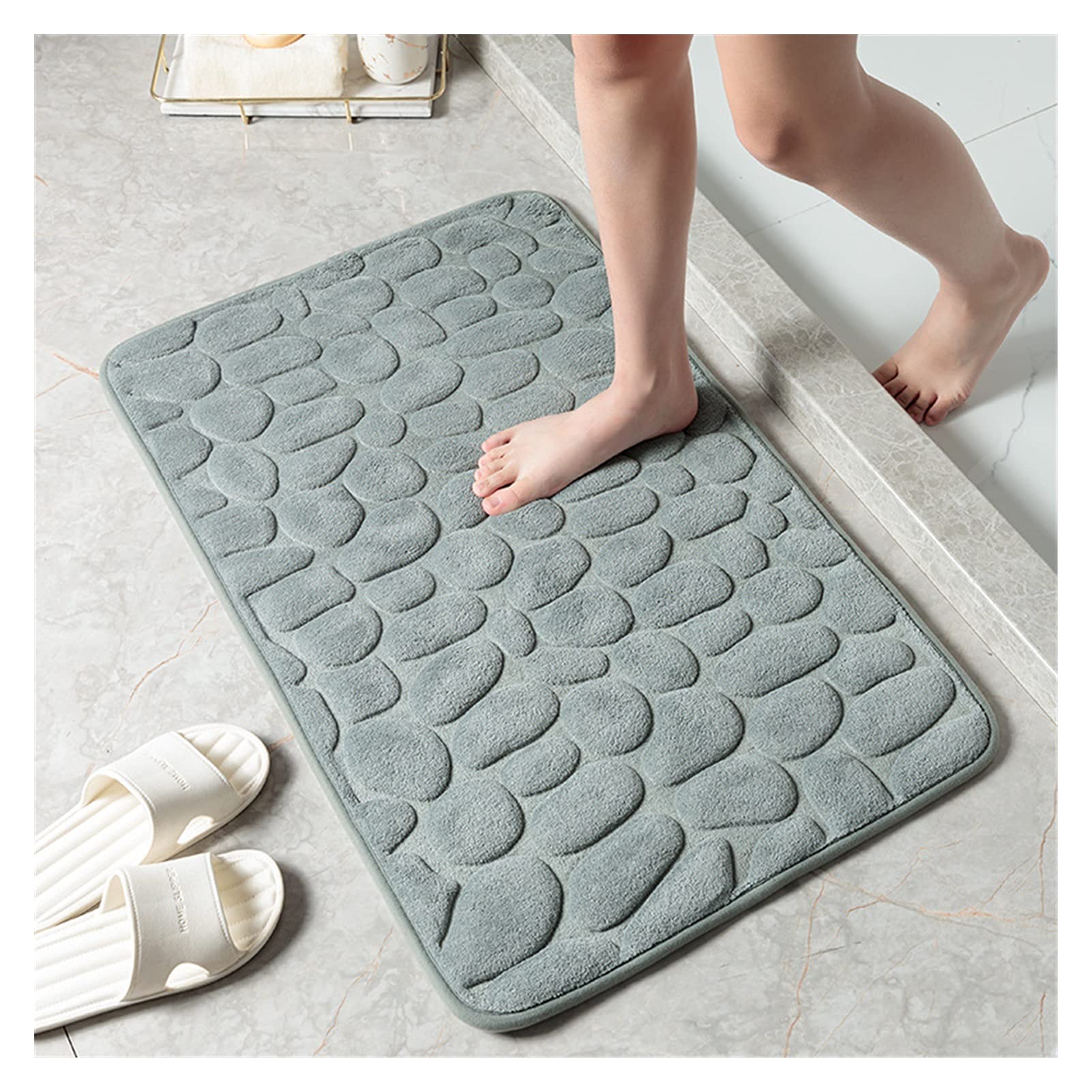 Ywj Fashion Pebble Non-Slip Bath Mat 50×80CM