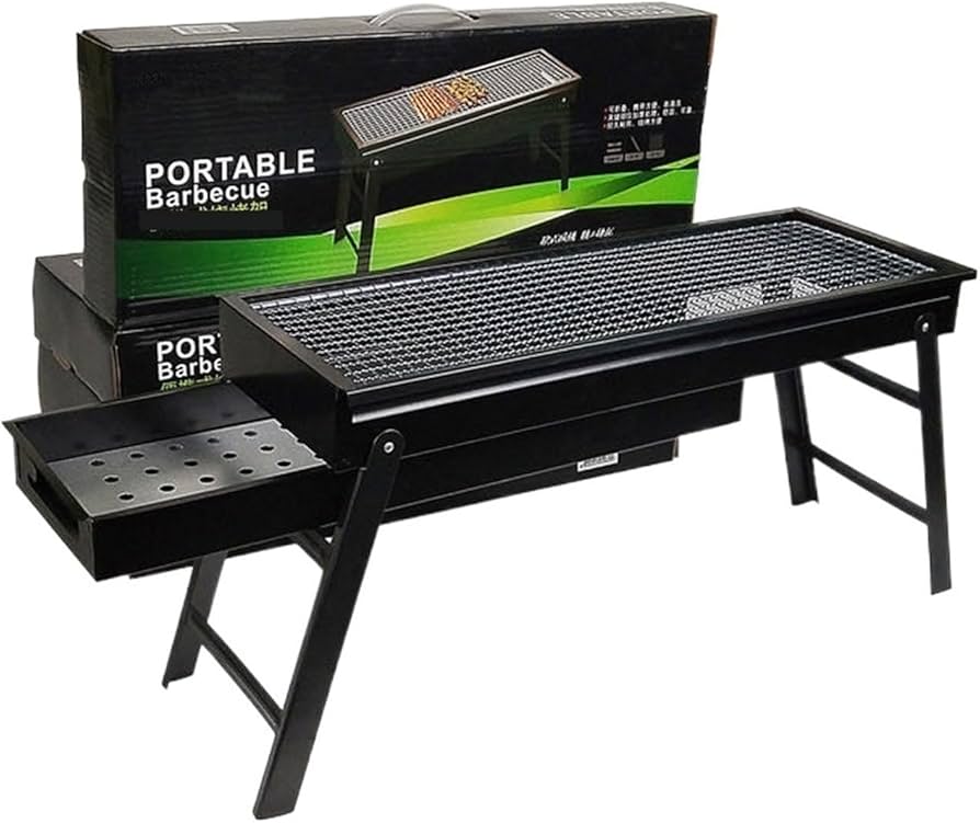 Portable Folding Charcoal BBQ Grill – Large Outdoor Camping Picnic Burner