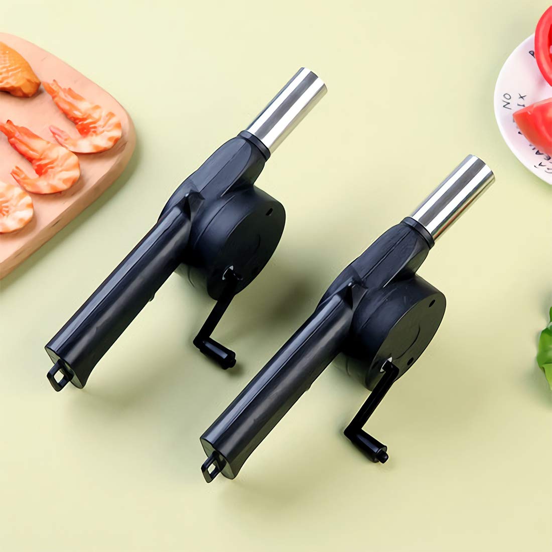 Portable BBQ Air Blower – Manual Hand-Crank Fire Starter For Camping And Grills
