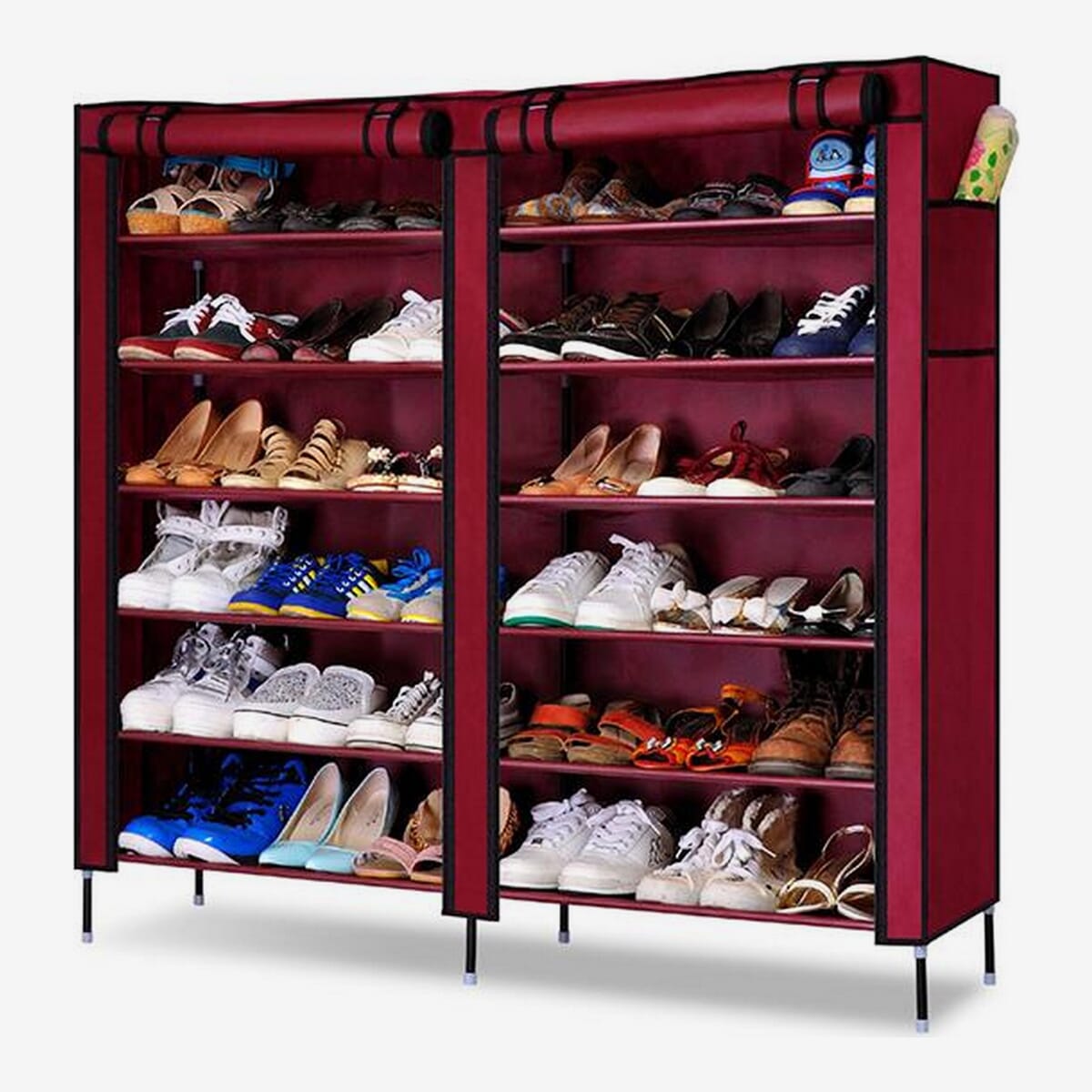Double-Capacity Shoe Rack – Portable Multi-Layer Organizer With Zip Cover