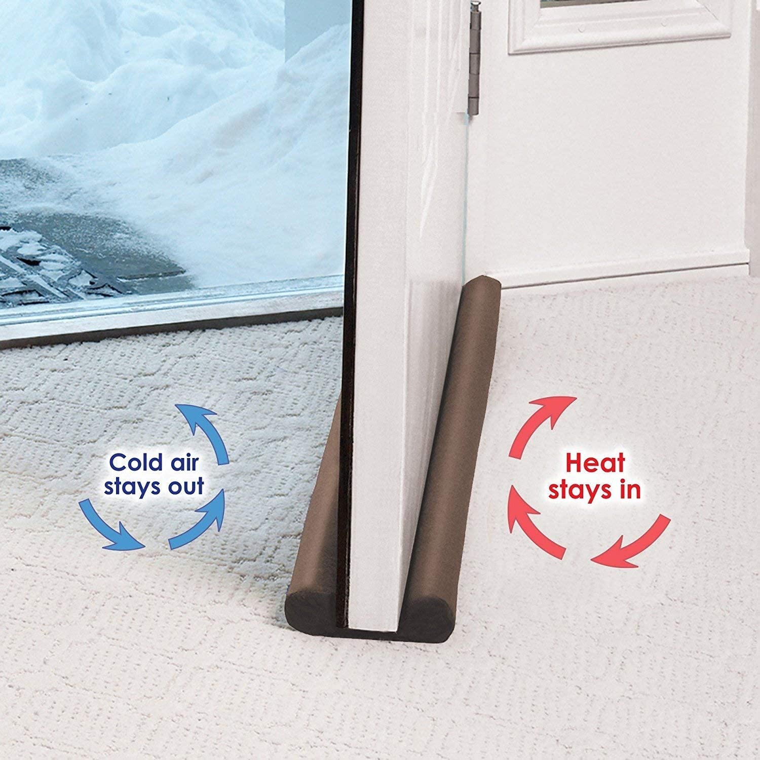 NepLiving Brown Twin Door Draft Stopper – Energy-Saving Door Guard Protector