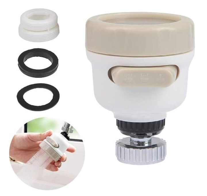 360° Rotating Water-Saving Faucet Aerator – 3-Gear Adjustable Nozzle