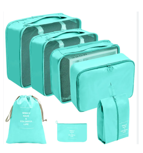 7-Piece Travel Packing Cube Set – Luggage Storage Organizer Bags