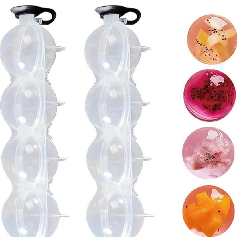 White Round Ice Ball Mould For Whiskey And Cocktails