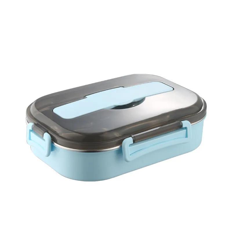 Prime Deals 3-Compartment Stainless Steel Leakproof Lunch Box With Spoon And Chopsticks - Multicolor