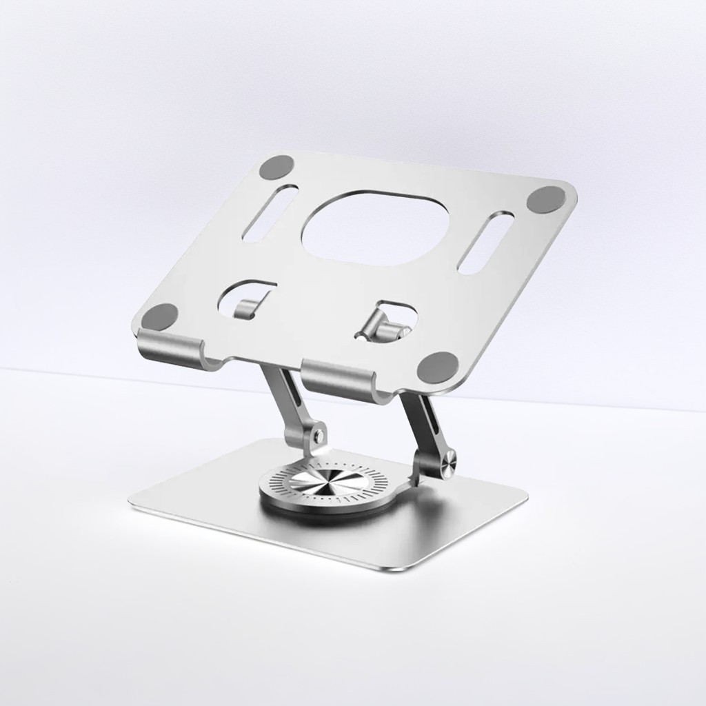 360° Rotating Foldable Metal Laptop Phone And Tablet Holder - Silver