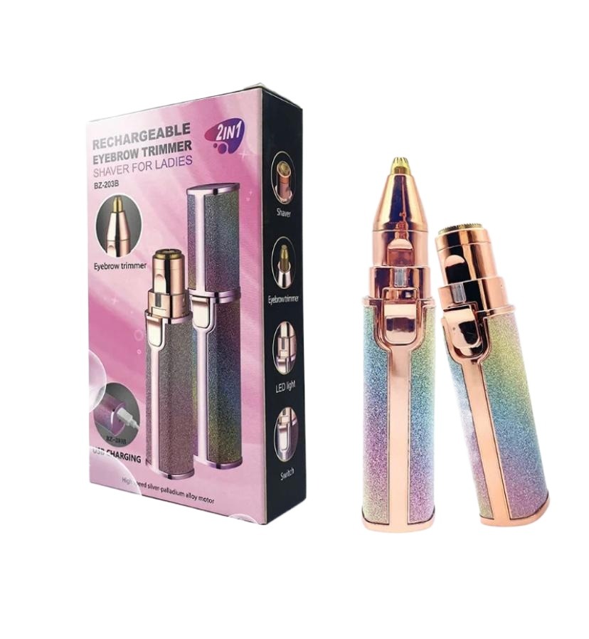 2-In-1 Rechargeable Facial Epilator With LED Light For Women And Men - Multicolor