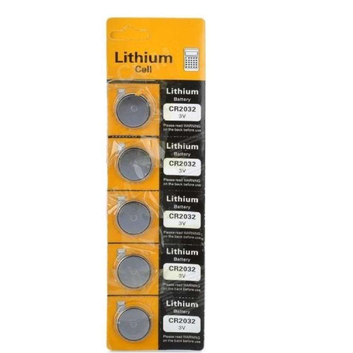 5-Piece CR2032 3V Lithium Battery Pack For Selfie Remote Shutter - Silver