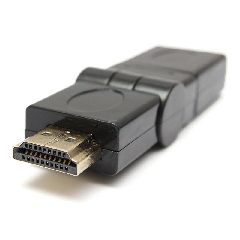360° Rotating HDMI Male To Female Adapter – Black Color