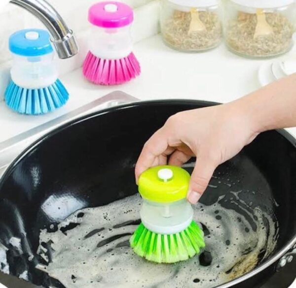 Plastic Cleaning Brush With Liquid Soap Dispenser – 1-Pack