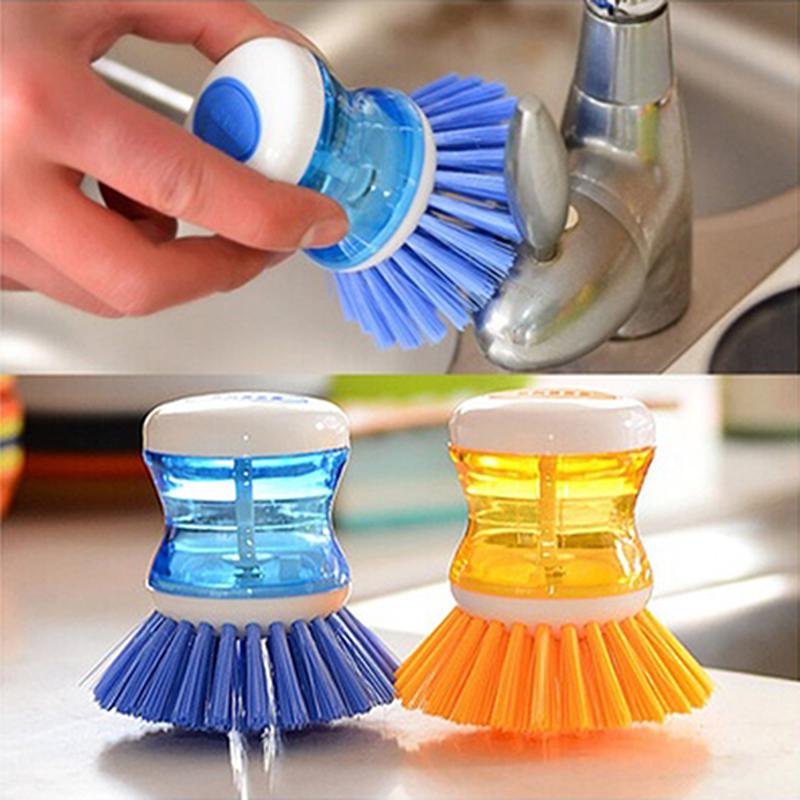 Multicolor Plastic Kitchen Dish And Pan Cleaning Brush Scrubber