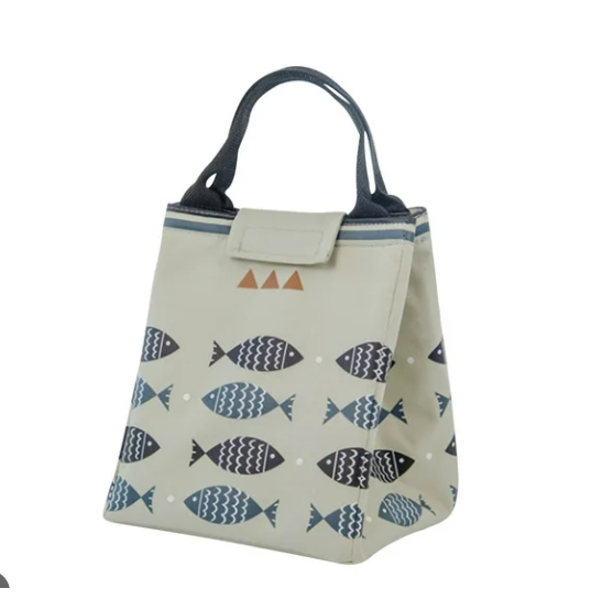 Fish Print Insulated Lunch Bag – Reusable Thermal Tote (Multicolor)