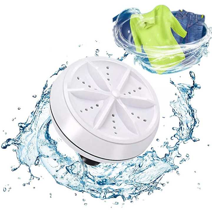 Portable Mini Ultrasonic Turbine Washing Machine – White Color