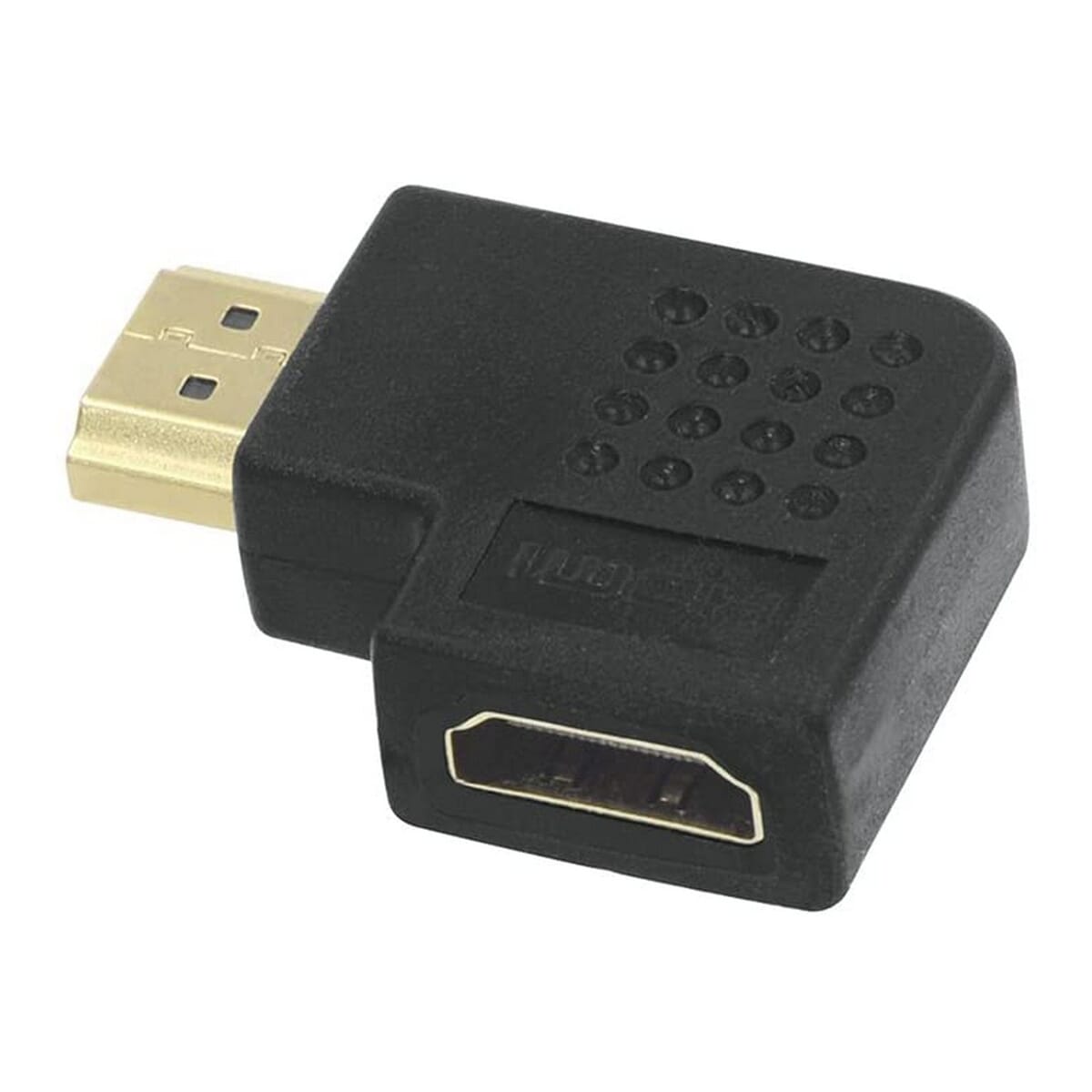 90-Degree HDMI Male-To-Female Right-Angle Adapter – Black