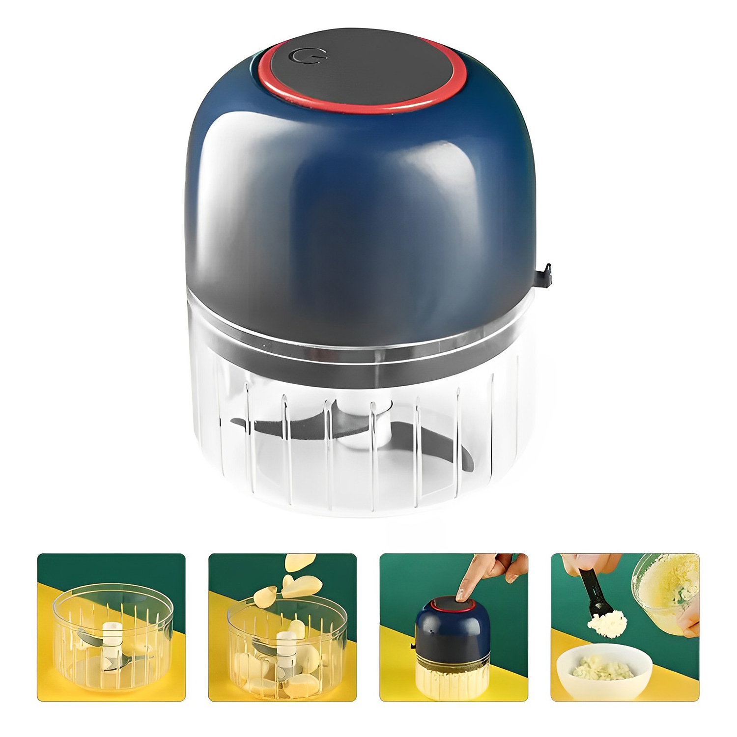 NepLiving Mini Electric Garlic Chopper – USB Rechargeable (Multicolor)