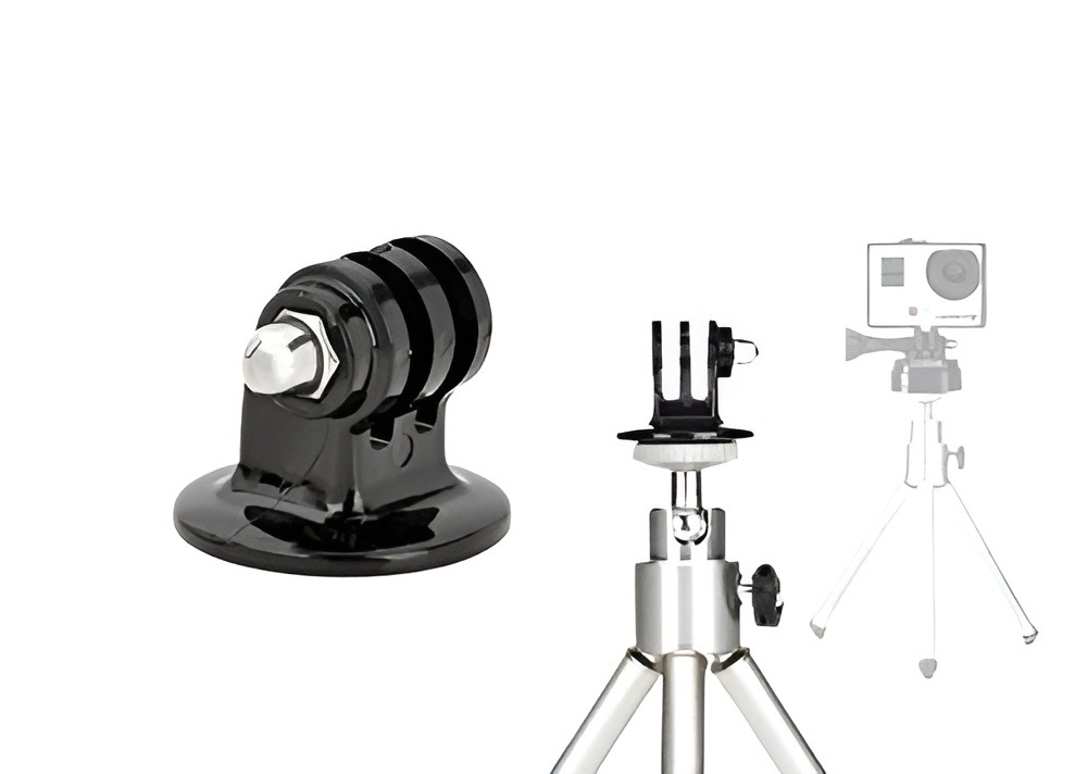 Black Tripod Mount Adapter For GoPro And Action Cameras