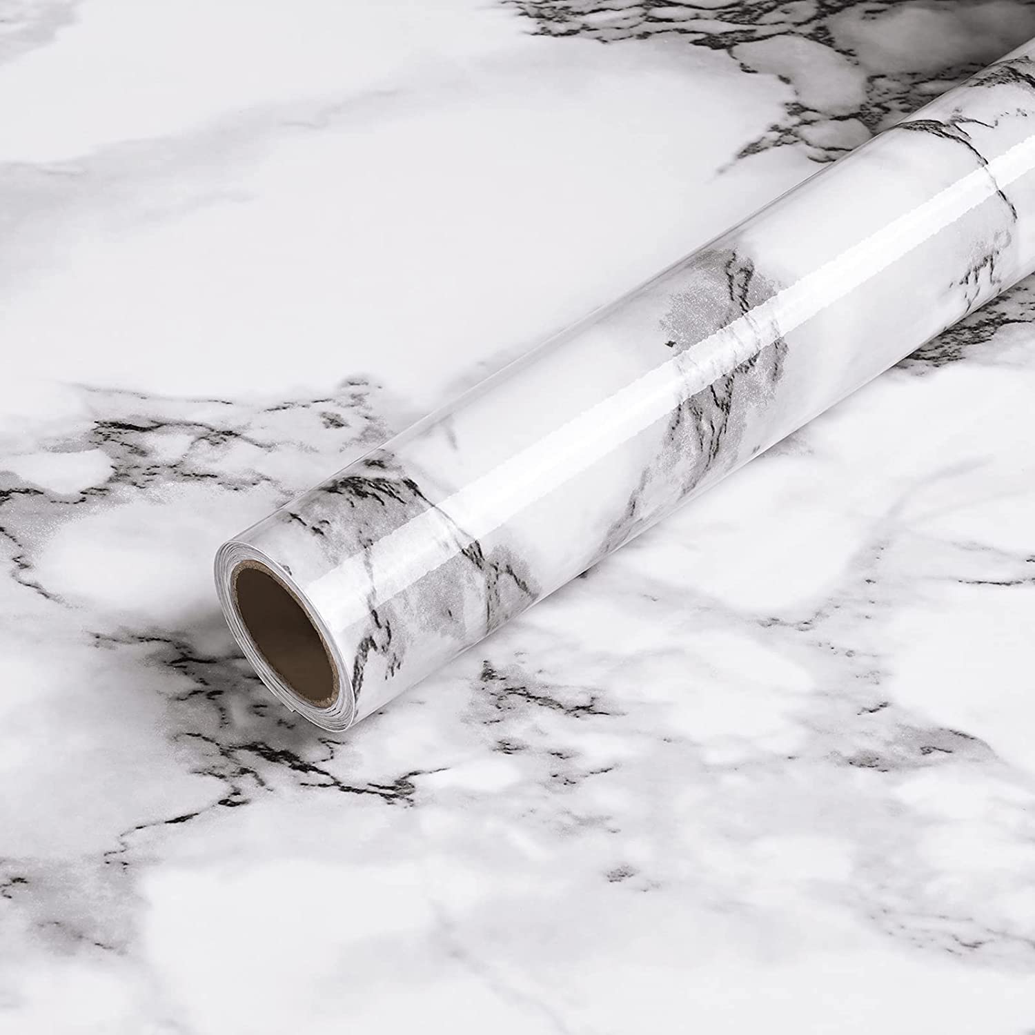 White Marble Kitchen Backsplash Sticker – Waterproof Oil-Proof Self-Adhesive Liner