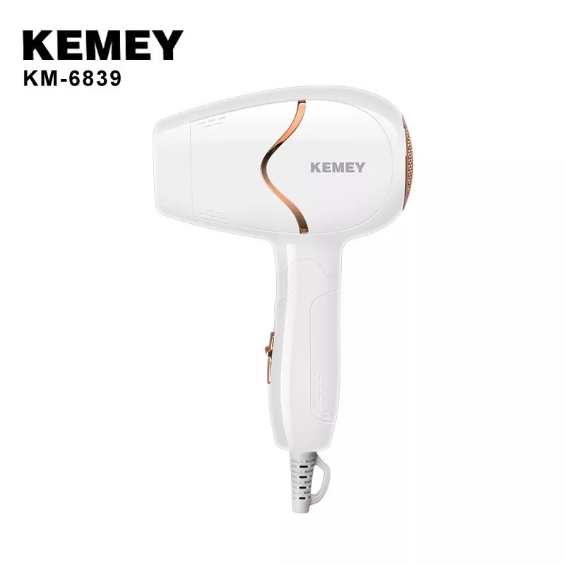 Kemey KM-6839 Portable Hair Dryer – Strong Wind Heat Balance Multicolor