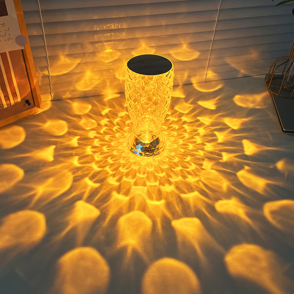 Crystal Shadow LED Projection Lamp – USB Touch Multicolor Decor Light