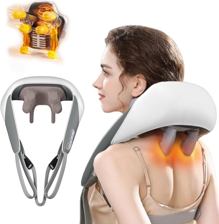 Mini Shiatsu Neck Massager With Heat For Deep Tissue Massage